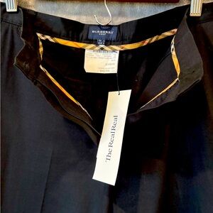 Burberry Golf Sz 8 Black Cropped Pants Nova Check Waistband